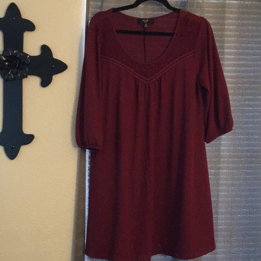 Burgundy Tunic Sweater Top